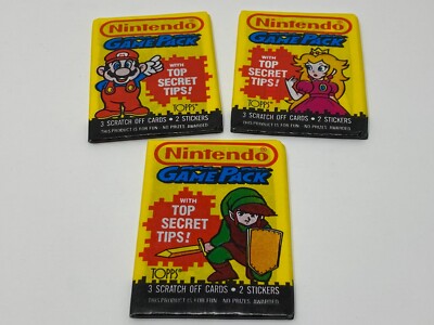 Nintendo Game Pack Vintage Trading Cards THREE Wax Packs