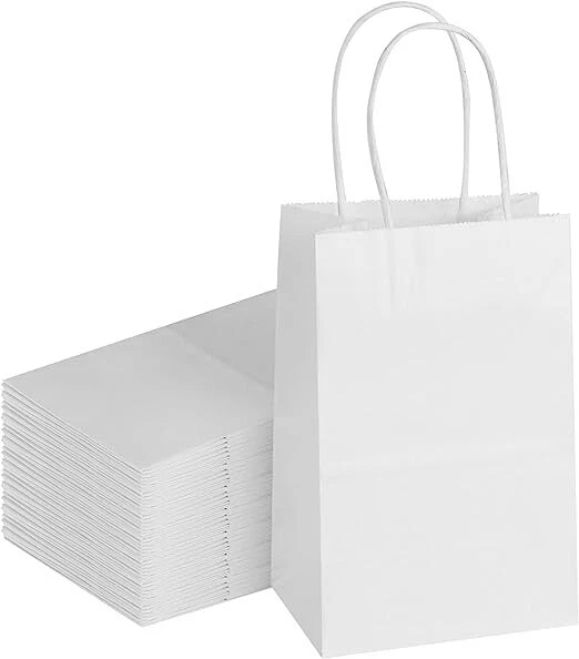 White Paper Bags with Twisted Handles - Bulk