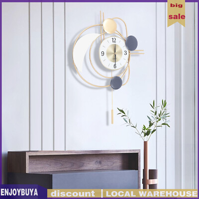 Wall Clock 27.95'' Large Metal Hanging Clocks Silent Modern Art Home Décor