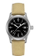New Hamilton Khaki Field Mechanical Black Dial Canvas Band Men's Watch H69439933