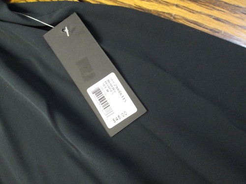 GNU M L schwarz Chiffon Top Tunika Glockenärmel neu mit Etikett $ 45 fließendes Gitter Arbeit Borte - Bild 6 von 12