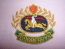 BURBERRYS Vintage Long Sleeve Polo Shirt Embroidered Archive Logo Pink Sz M