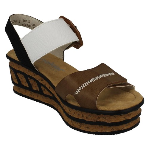 Sandalias de cuña informales combinadas Rieker '68176' para dama - Imagen 19 de 21