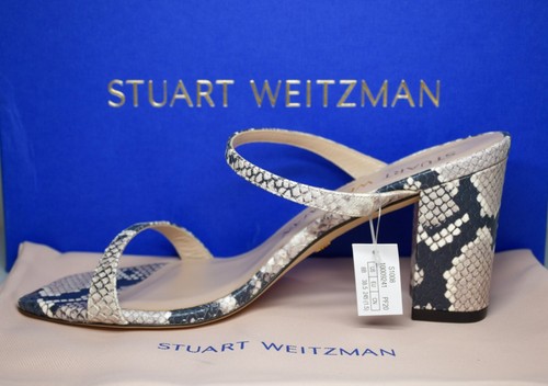STUART WEITZMAN NIB $425 ALEENA 75 BLOCK PYTHON PRINT LEATHER ROCCIA SANDAL. 8 B - Picture 5 of 11