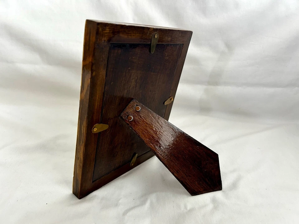 Egyptian Wood Paua Shell Inlaid Handmade Picture Frame 8" X 6.5" # 1575 Wow. - Image 3 of 3