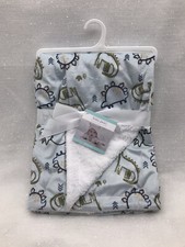Baby Gear BG Infant Baby Security Blanket Lovey Dinosaur Dino Blue 30x30 NEW