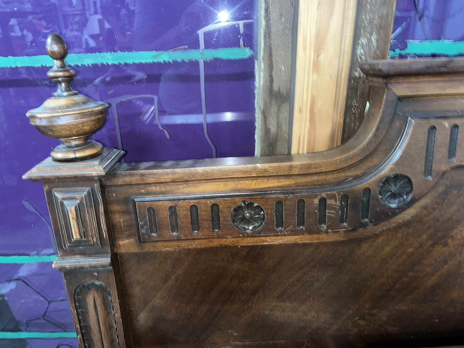 Antique Carved Wood Bed eBay