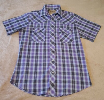 Wrangler Western Shirt Mens MEDIUM 
