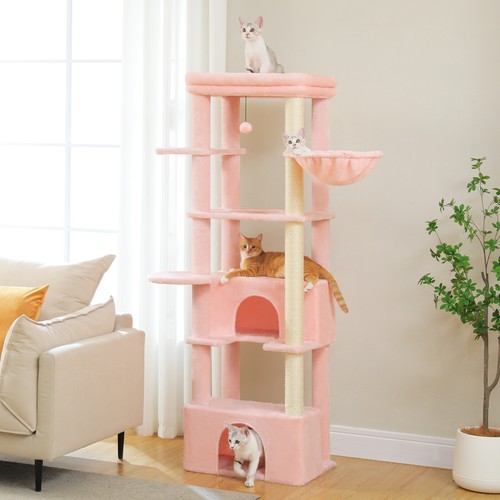 PETEPELA 170cm Cat Tree Tower Scratching Post Scratcher Condo House Furniture - Picture 3 of 47