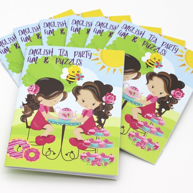 20 Tea Party Activity Booklets A6 | Party Bag Fillers Puzzles | UK Made