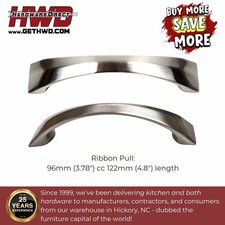 Brushed Nickel Square Handle Pulls Kitchen Cabinet Drawer Ribbon Solid Stainless