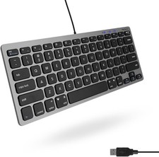 Macally Small USB Wired Keyboard for Mac and Windows - 78 Scissor Keys