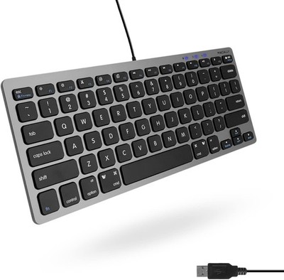 Macally Small USB Wired Keyboard for Mac and Windows - 78 Scissor Keys