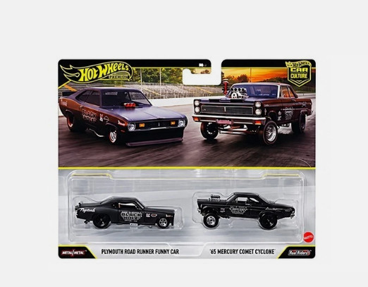 Hot Wheels Plymouth Duster Funny Car & 65 Mercury Comet Cyclone HBL96-956Y 1/64