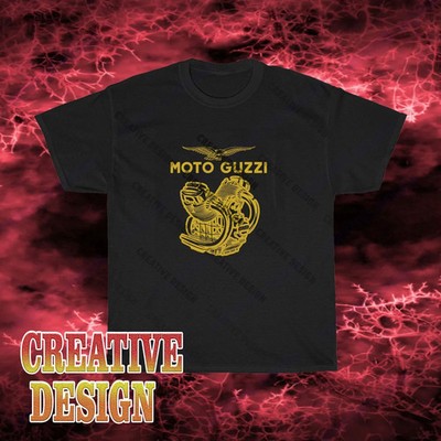 New Design Moto Guzzi Logo Unisex Black T-Shirt Funny Size S to 4XL
