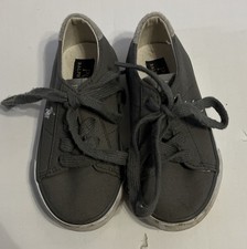 Polo Ralph Lauren Kids Sneakers Gray Lace Up Shoes Size 7 Used