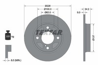 Textar 92303603 Bremsscheibe FüR Suzuki