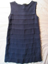 H&M - Size 10 - Navy - Layered, Lined, Sleeveless Dress - Length 32"