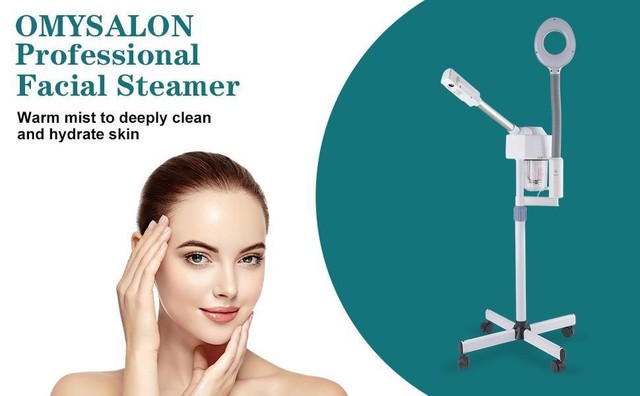Professional 2 in 1 Facial Steamer with 5X LED Magnifying Lamp Beauty Salon Spa