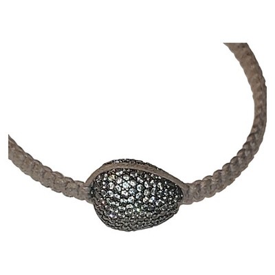 Micro Pave CZ Pigeon Egg Bead Slide Bracelet