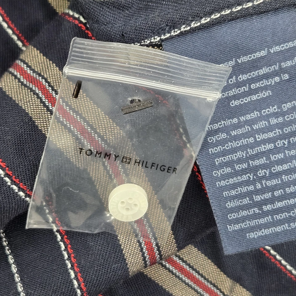 Camisa Tommy Hilfiger Feminina Manga Longa L L Listrada Azul Marinho - Imagem 4 de 4