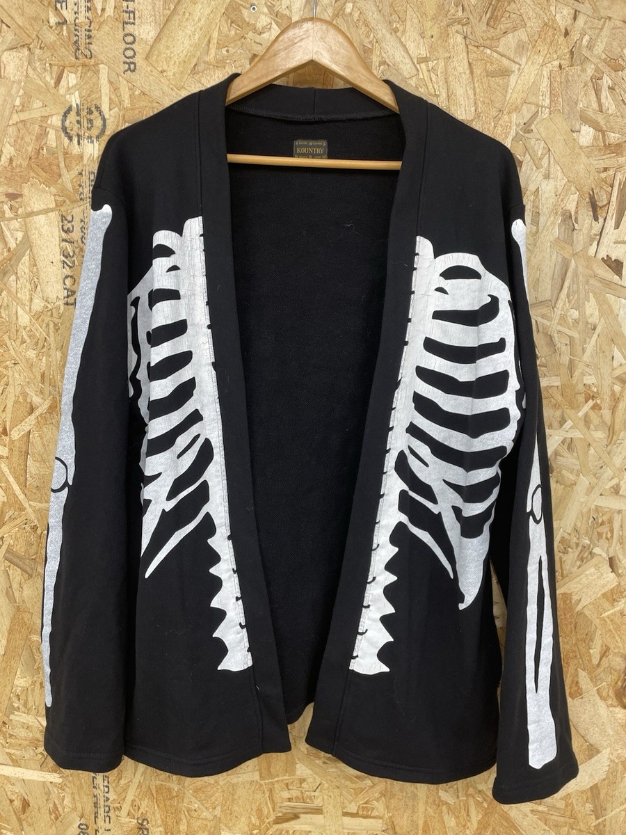 Kapital Kountry Bones Skeleton black cardigan sweatshirt sweater