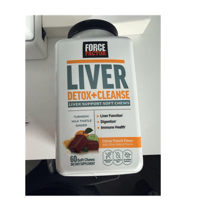 Force Factor Liver Detox + Cleanse Chewable Citrus Punch 60, No Artificial