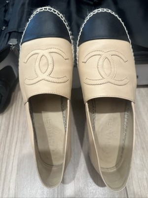 Chanel Espadrilles EU 40 US 9 Black/Cream CC Logo