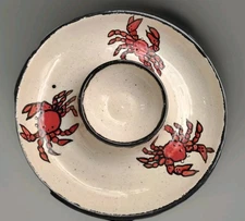 Sheryl Attolini Hand Painted Chip And Dip / Seafood Server 12 Inch Diameter