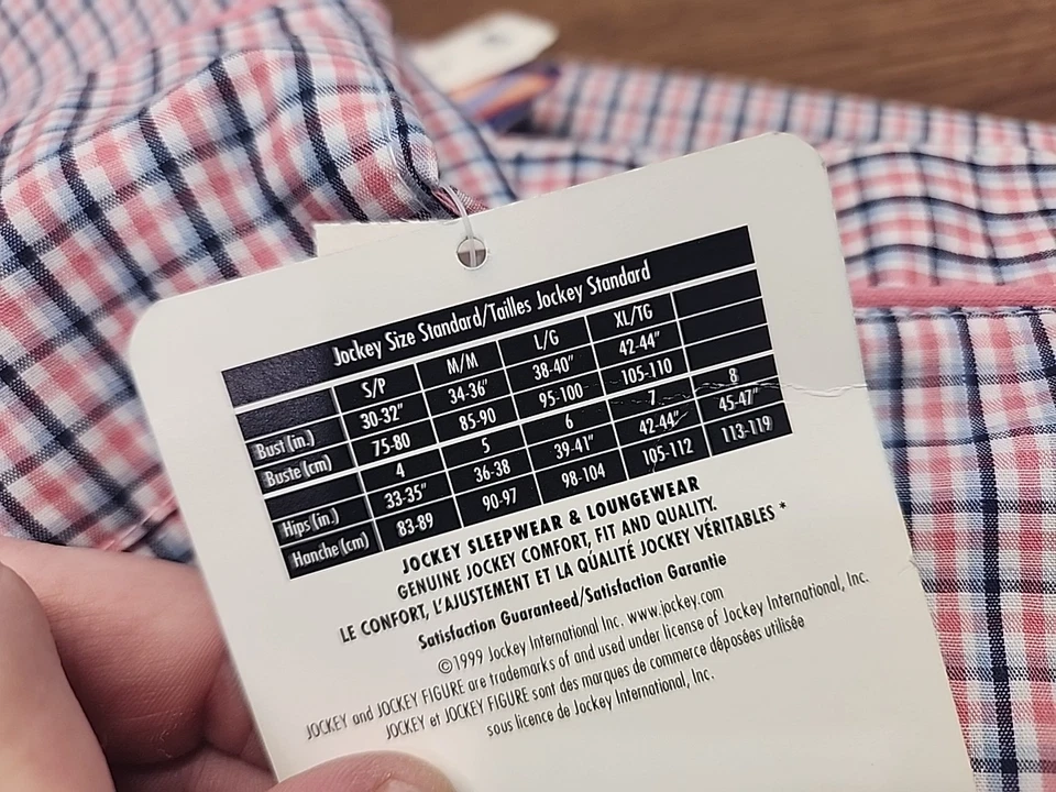 Vtg Jockey Women's Pink Black Checkered Pajamas Sleepwear 2-Pc Set, Medium ~ NWT - Image 4 of 4