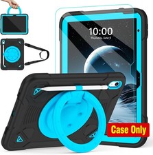 iPad 11th Gen 11 Inch 2025 Case with Screen Protector, 360 Rotating Stand, Blac