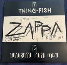 FRANK ZAPPA & CHAD WACKERMAN Signed Thing-Fish/Them Or Us Album Cover JSA LOA🔥