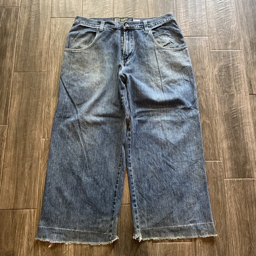 Vintage 90s JNCO Crosstown Jeans Size 40x34 Baggy Y2K Wide Leg Rave Light Wash - Picture 6 of 7