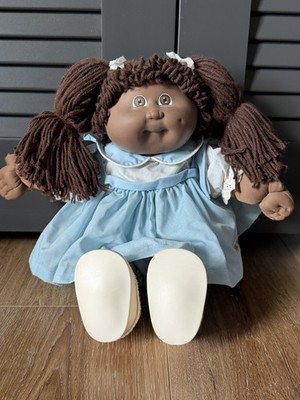 Vintage Cabbage Patch Kid AA Head Mold #3 Brown Eyes Double Pigtails Coleco