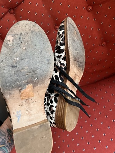 MARC By MARC JACOBS Pony Hair Leather Leopard Print Lace Up Boot Womens 7.5 / 38 - Picture 4 of 6