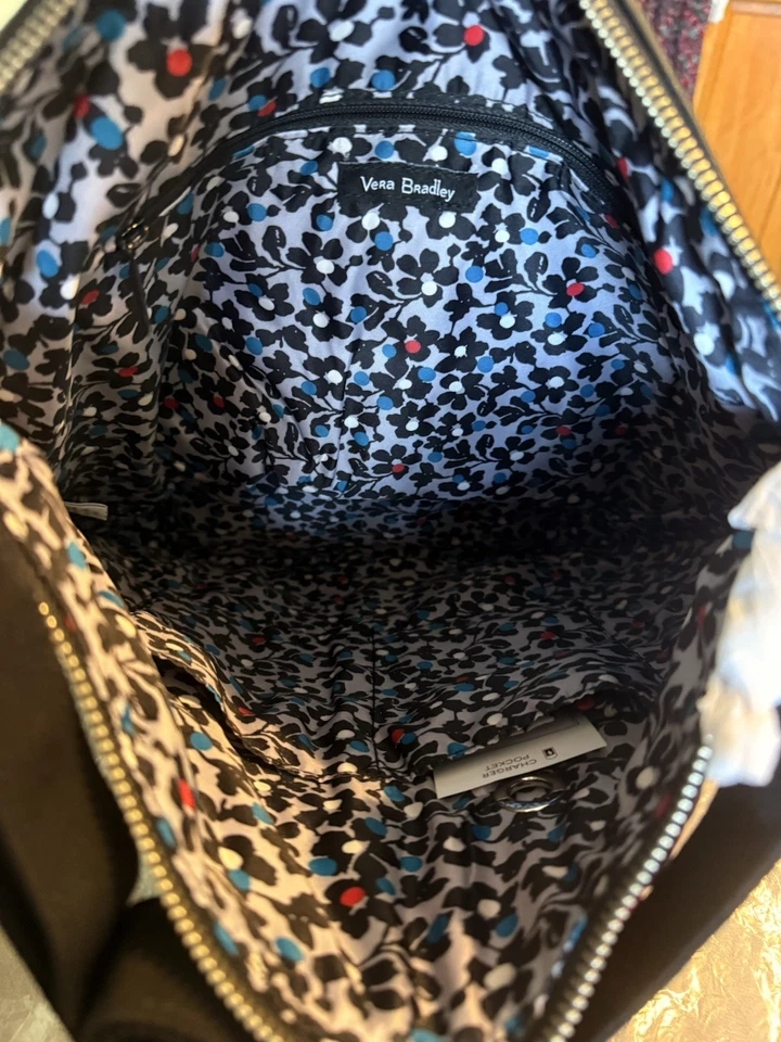 BOLSO HOBO CARSON VERA BRADLEY'S en Patrón INVIERNO PATCHWORK, Negro, Nuevo con Etiquetas Foto 4 de 4