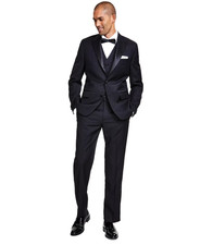 Michael Kors Men  s Tuxedo 46R Jacket 40x30 Pants Vest Black Classic Fit Wool 3pc