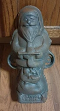 SANTA  CAKE MOLD TWO PIECE CAST IRON KITCHEN GIFT