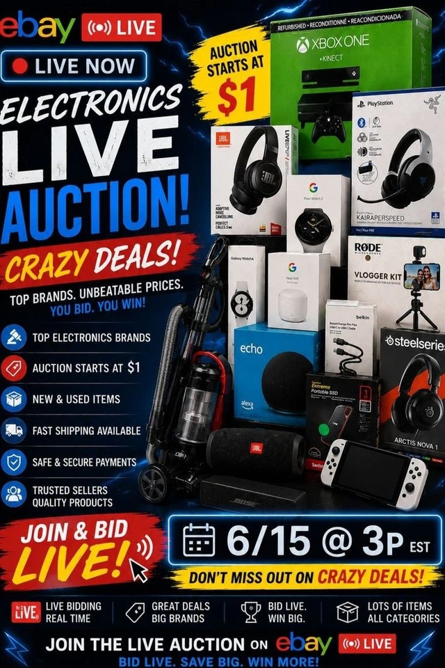 #EV1 Electronics/Gadget Ebay Live 6/15 - NO CANCELS/RETURNS/SALES FINAL