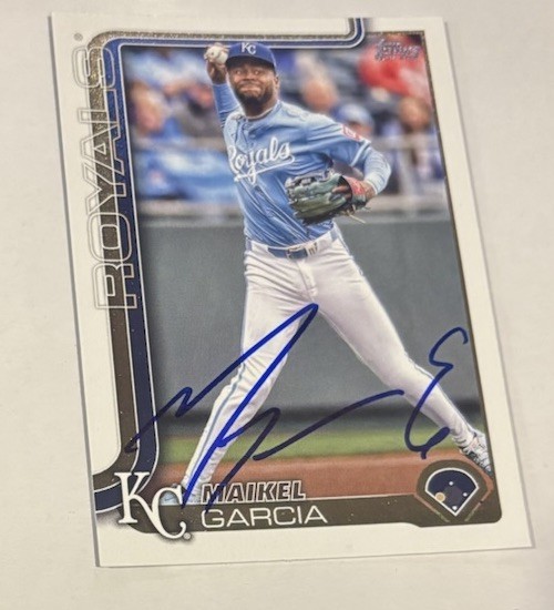 Maikel Garcia Signed 2025 Topps Card Autographed Royals