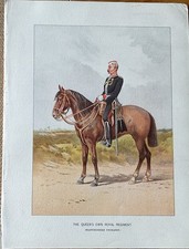 Chromolithograph Print The Queens Own Royal Regt. Staffordshire Yeomanry c1890