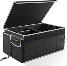 MIKKUPPA Car Trunk Organizer - 65L Collapsible Trunk Organizer with Lid, Sturdy