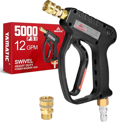 #ad Short Pressure Washer Gun W Swivel 5000 PSI Power Washer Wand Stubby Trigger $57.56