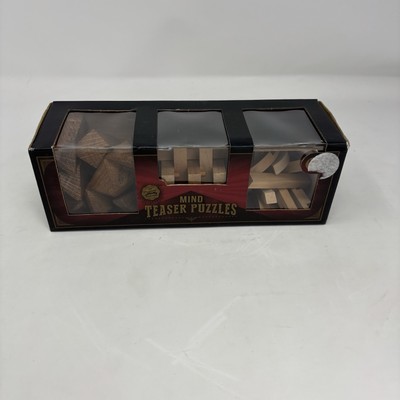 The Original Fun Puzzle Workshop Set of 3 Wooden Puzzles 