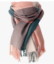 YSense Women's Long Plaid Blanket Scarf Chunky Oversized Winter Fall Warm Sca...