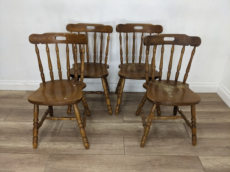 DINING CHAIRS Classic Pine Farmhouse Country Kitchen Stick Back FREE DELIVERY - Image 3 of 4