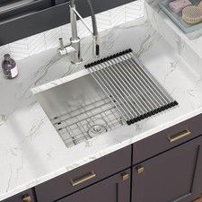 23'' Undermount Single Bowl Kitchen Sink, Stainless Steel Sink With Accessories