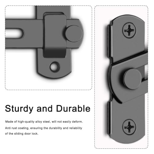 2PCS Barn Door Lock Flip Sliding Barn Door Latches, Gate Latch for 180 Degree