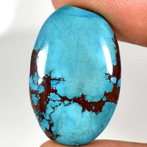 Natural Blue Turquoise Oval Cabochon Gemstone 29.00Cts. 20mm. 31mm. 05mm.