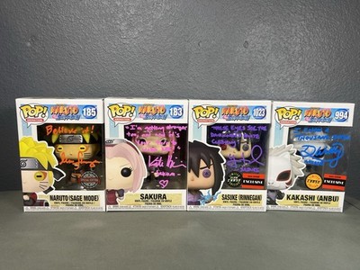 Funko Pop! Vinyl Naruto Team 7 Funko Pop Lot Signed With Quotes